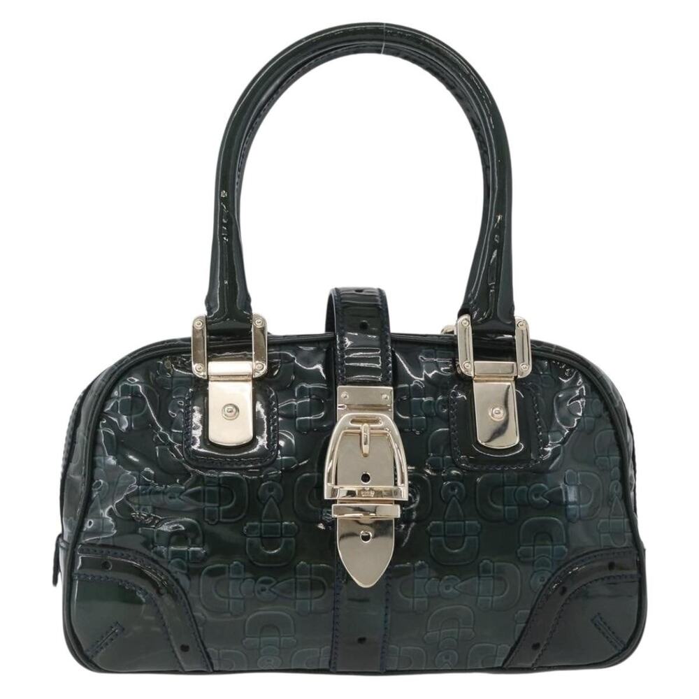 Gucci Patent Leather Horsebit Handbag Green
